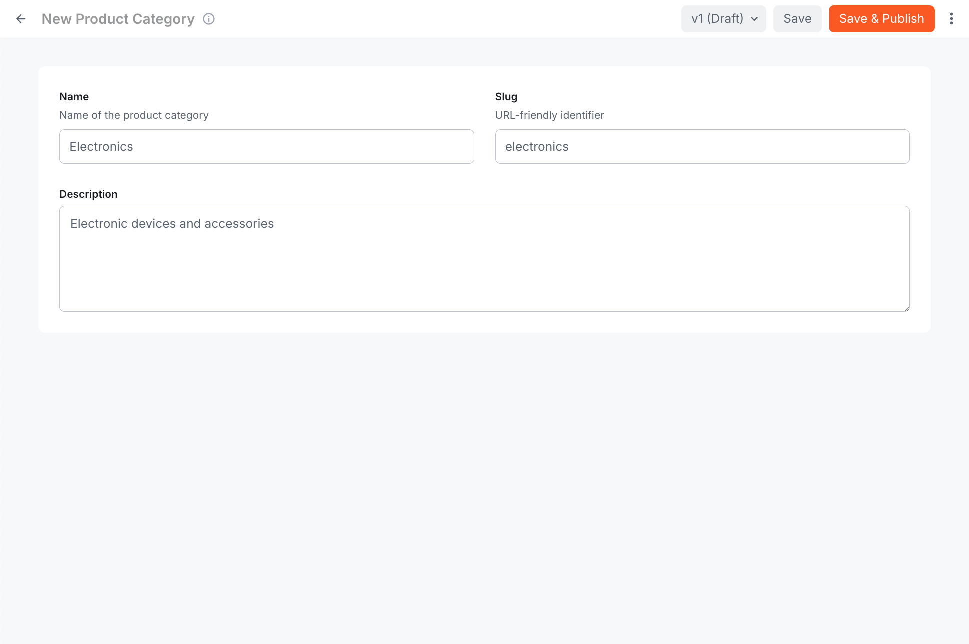 Creating an Electronics category