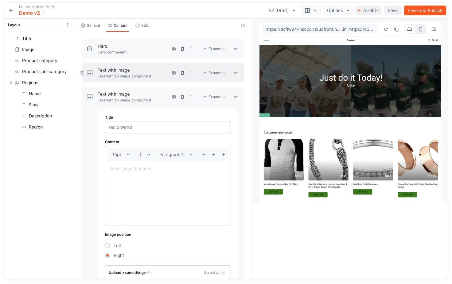 Headless CMS - Content editor