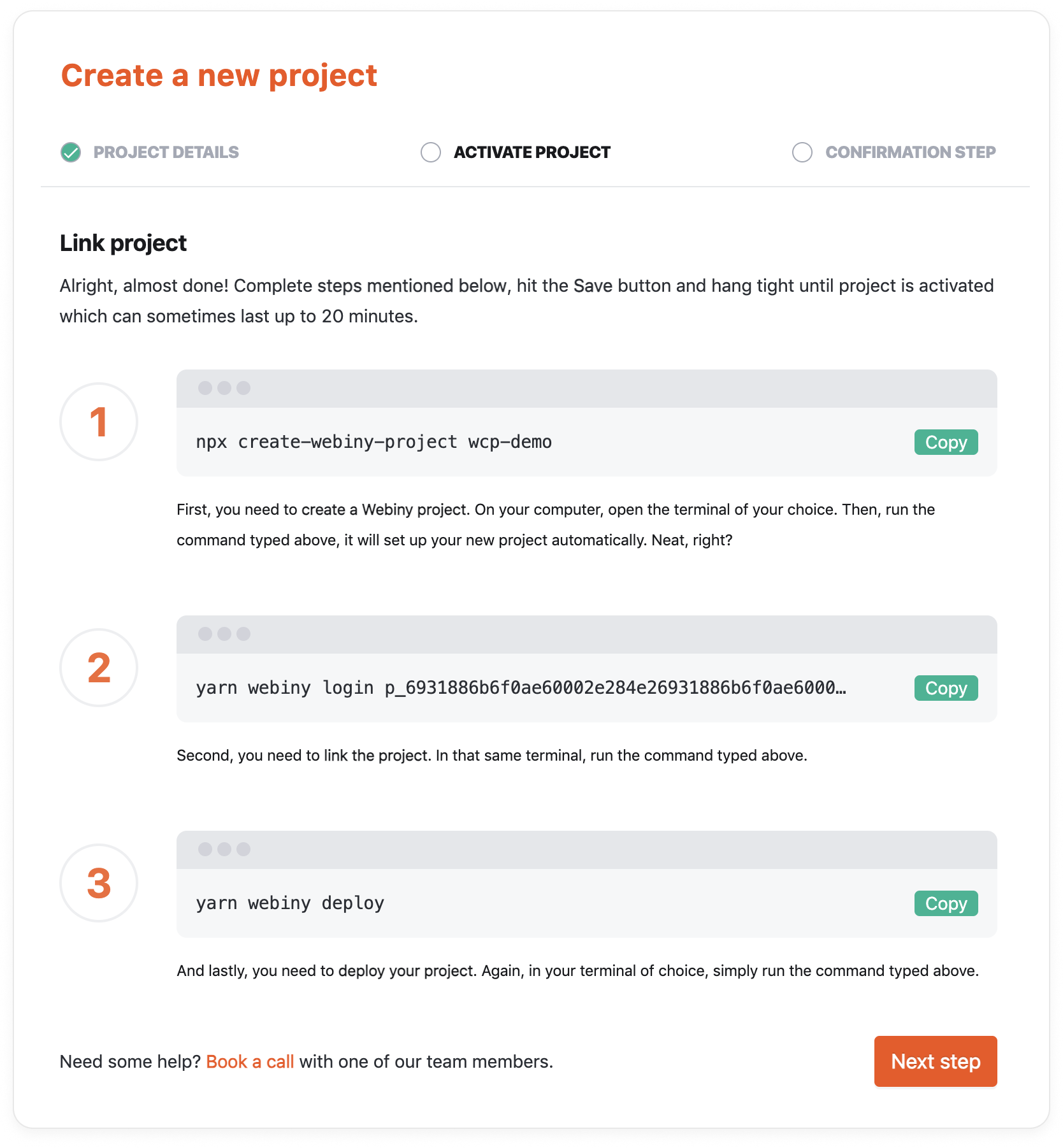 WCP - Link a Project